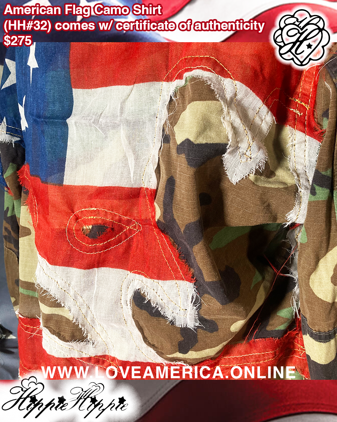 American Flag Camo Shirt (๐๐#32)