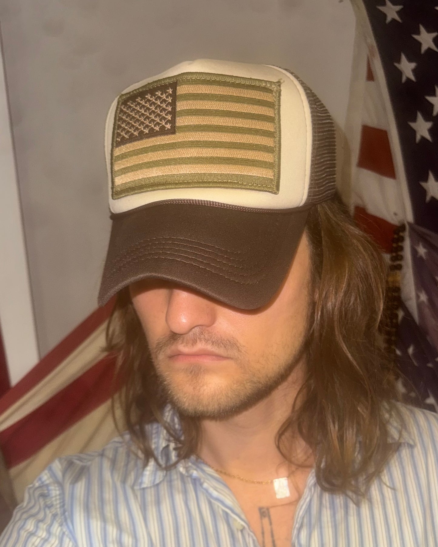 Military USA Flag Trucker