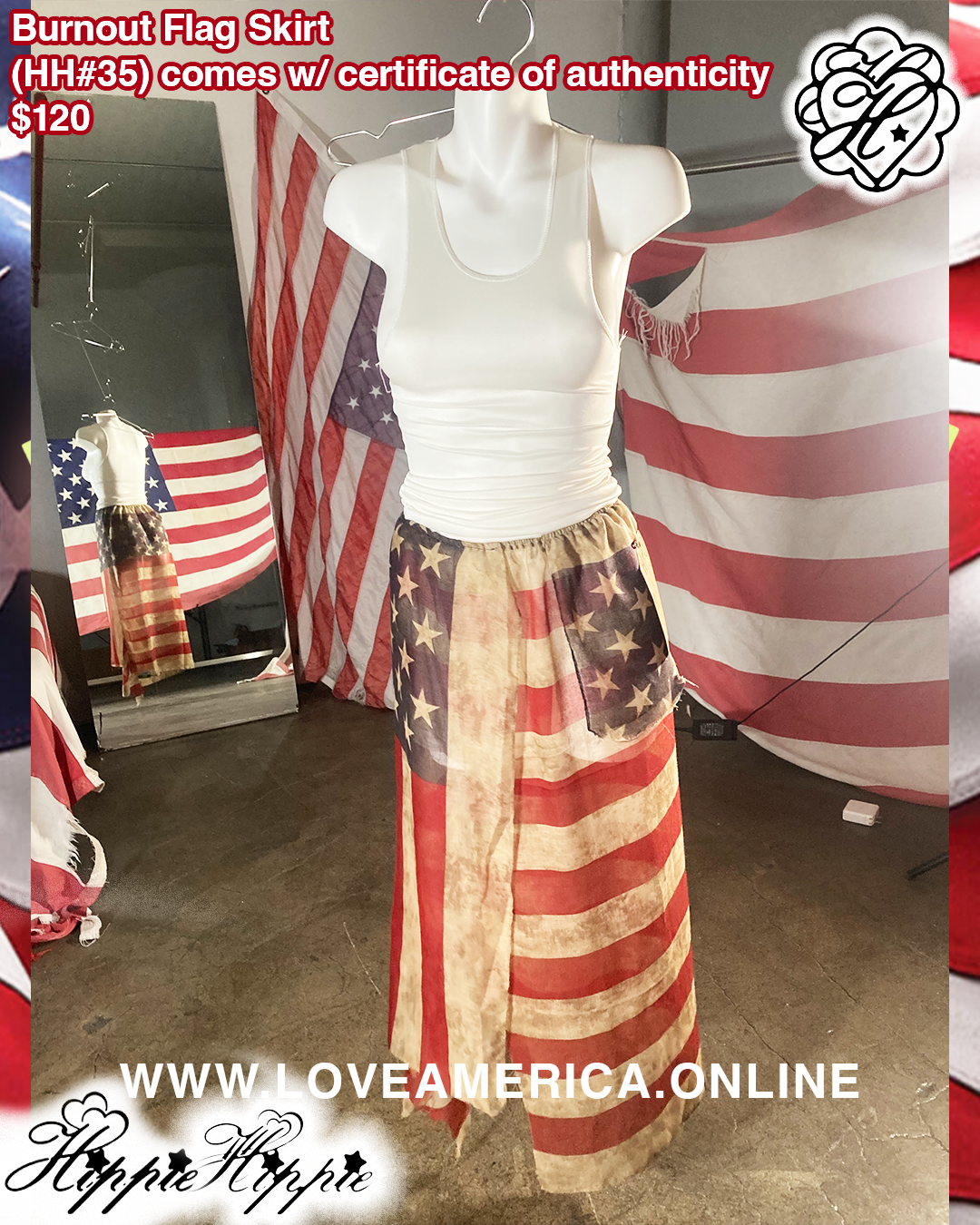 Burnout Flag Skirt (๐๐#35)