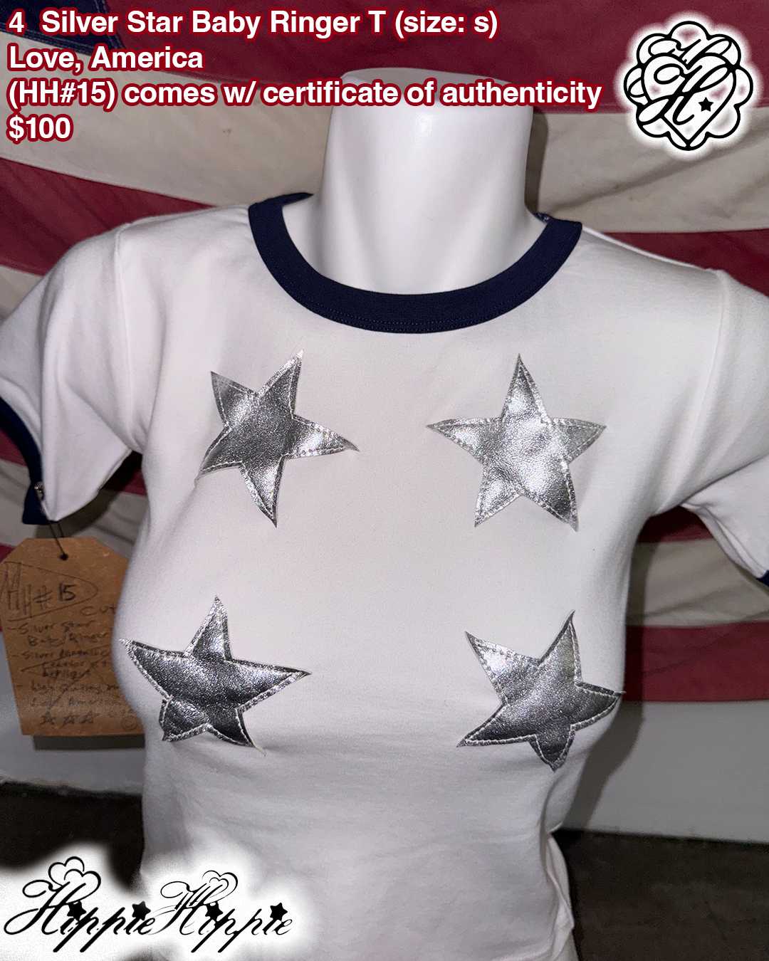 4 Silver Stars Baby Ringer T ( ๐๐#15)