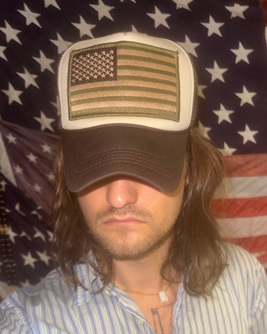 Military USA Flag Trucker