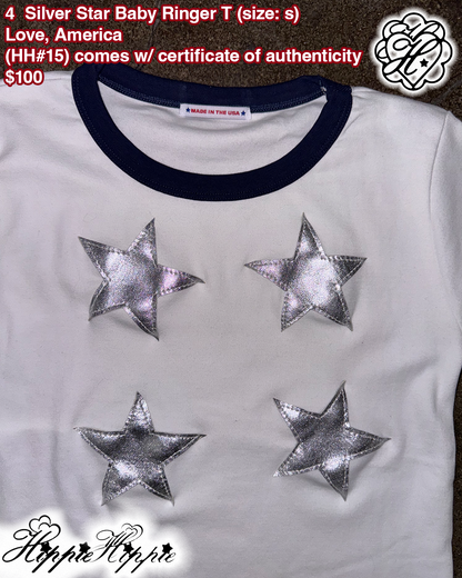 4 Silver Stars Baby Ringer T ( 𝓗𝓗#15)
