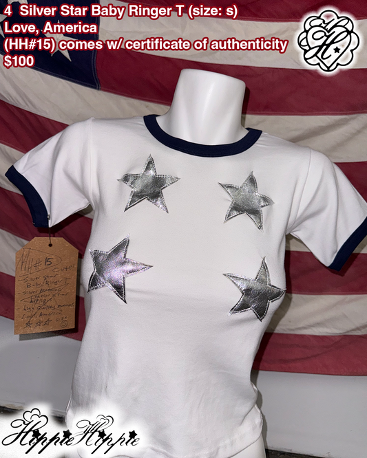 4 Silver Stars Baby Ringer T ( 𝓗𝓗#15)