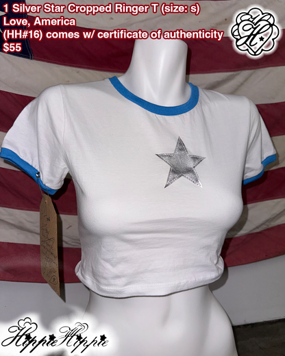 1 Silver Star Cropped Ringer T ( 𝓗𝓗#16)